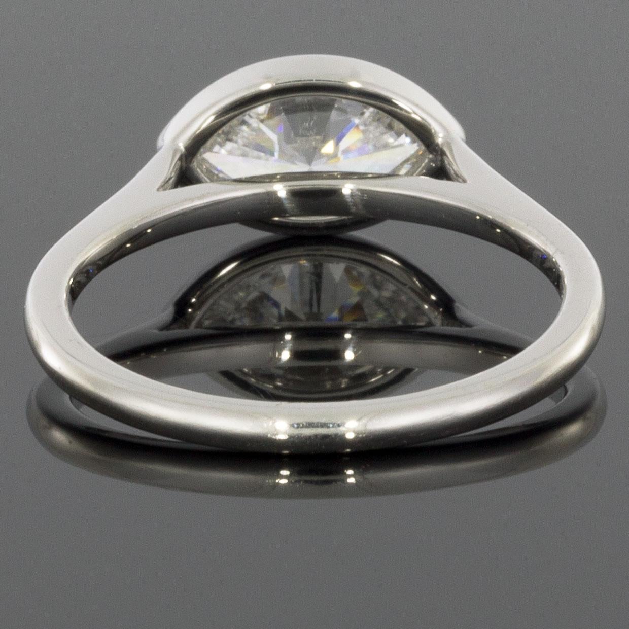 Marquise Cut Platinum GIA Certified Marquise Diamond Bezel Solitaire Engagement Ring