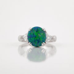 GIA Certified Natural Grey Opal Diamond Ring in Platinum