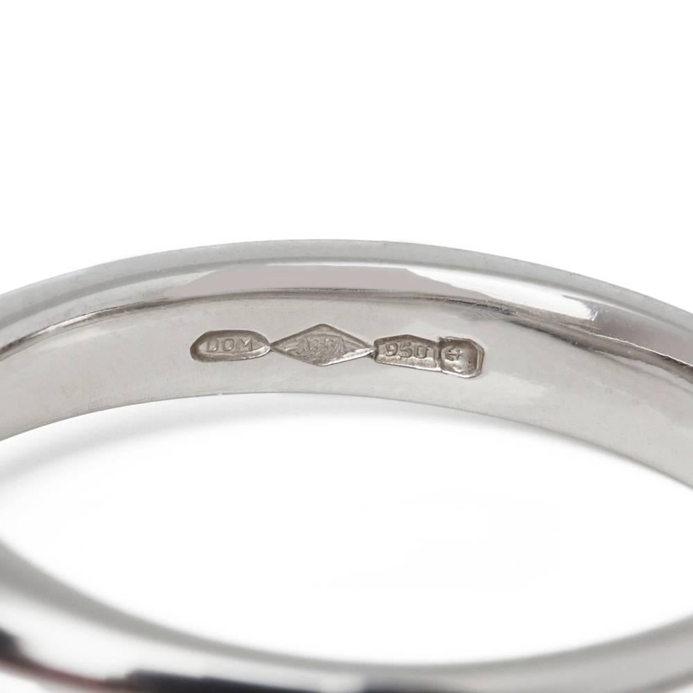 Platinum GIA Certified Princess Cut 0.55 Carat Diamond Engagement Ring 1