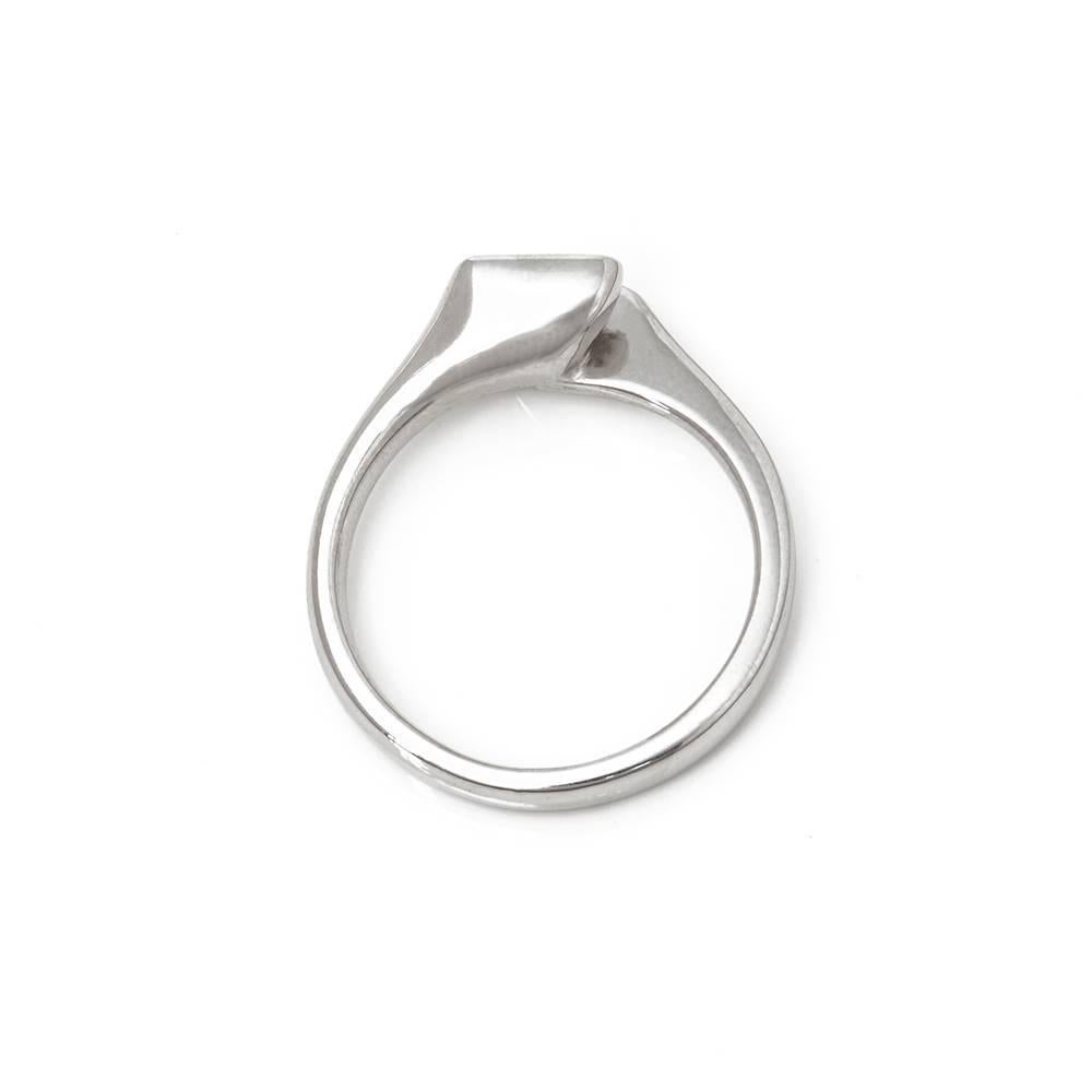 Platinum GIA Certified Princess Cut 0.55 Carat Diamond Engagement Ring 2