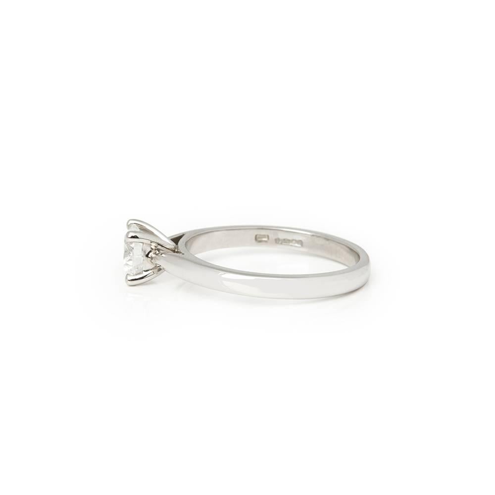 Round Cut Platinum GIA Certified Round Brilliant Cut 0.74 Carat Diamond Engagement Ring