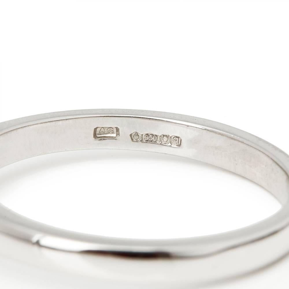 Platinum GIA Certified Round Brilliant Cut 0.74 Carat Diamond Engagement Ring 1