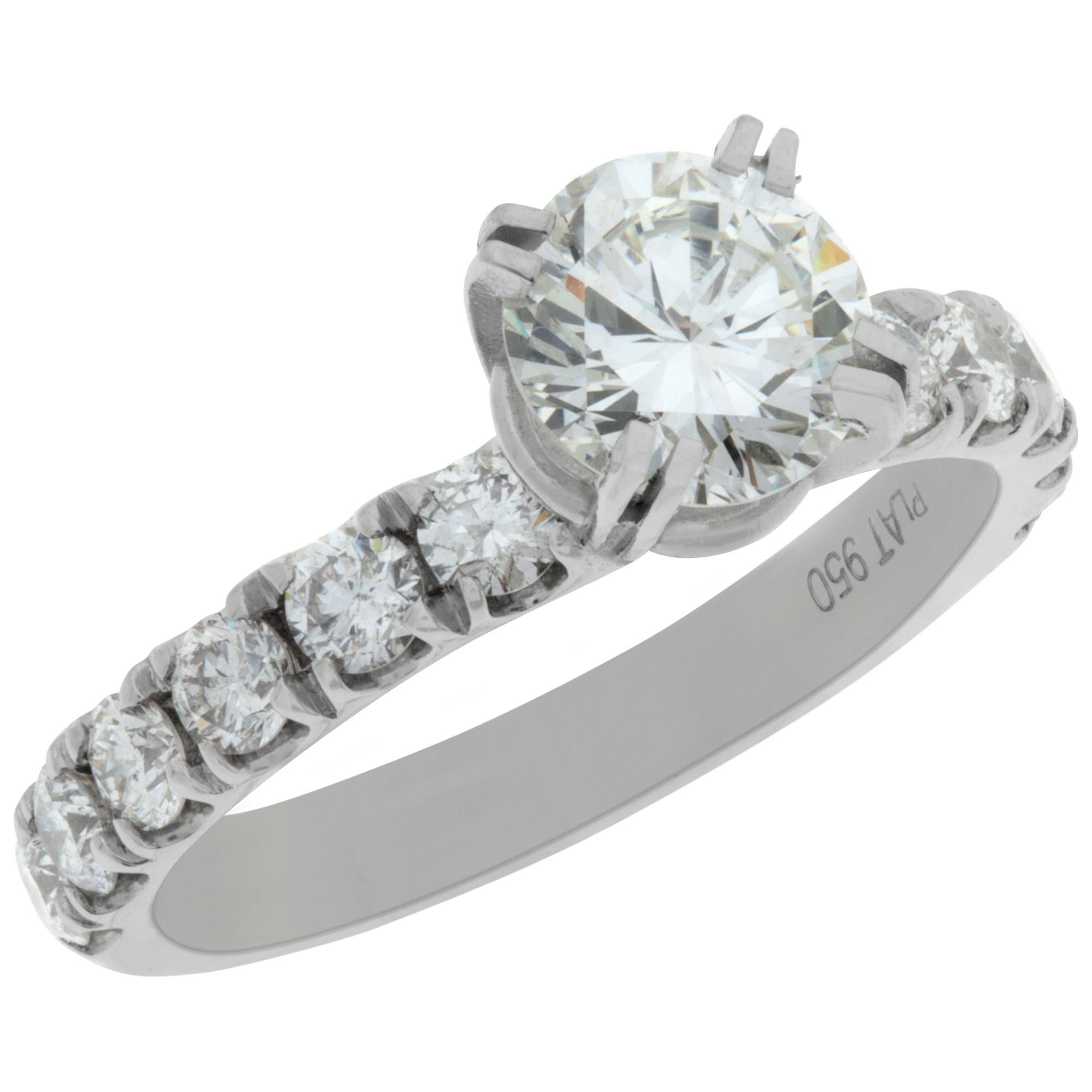 Brilliant Cut Platinum GIA certified round brilliant cut diamond ring For Sale