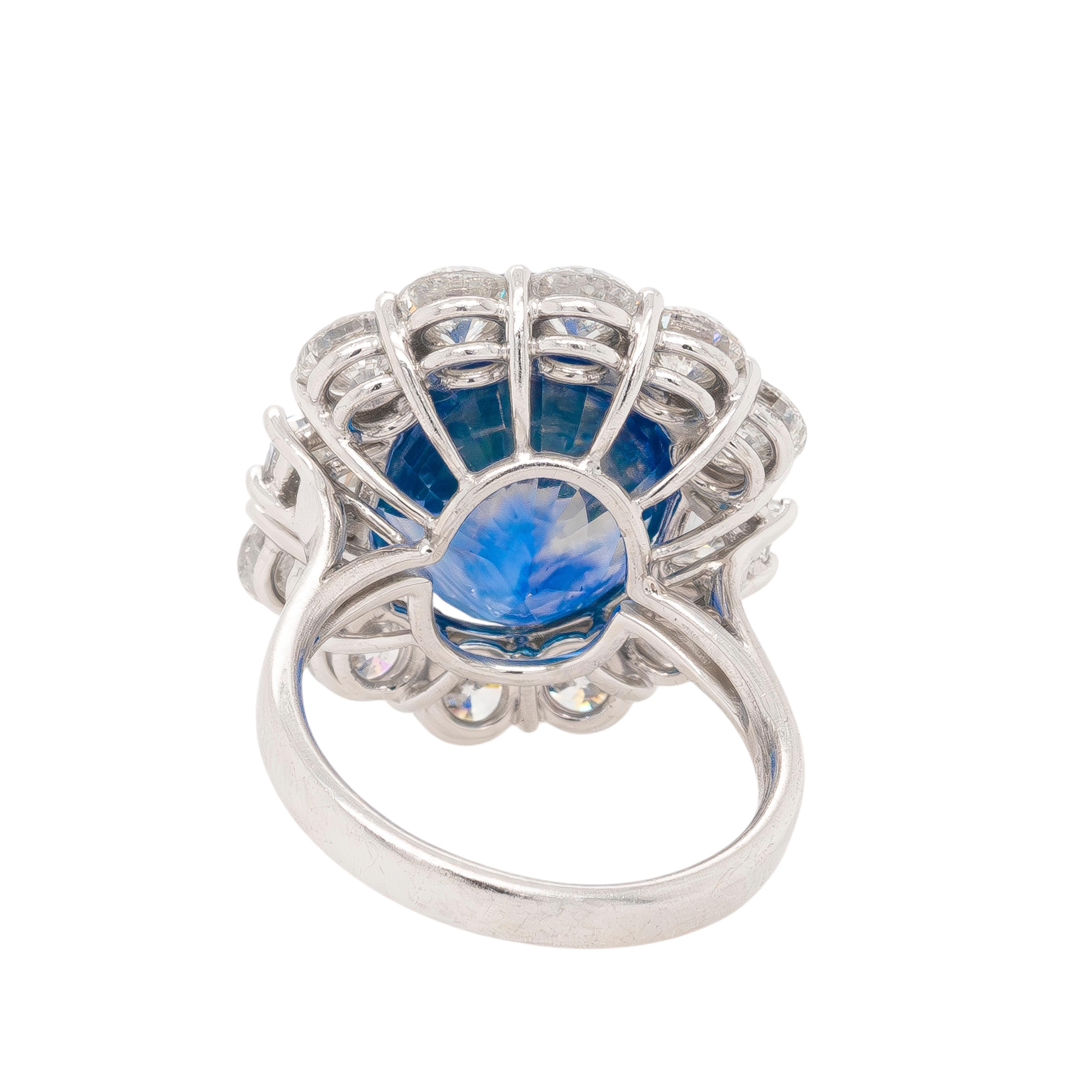 Platinring mit GIA-zertifiziertem Saphir und Diamant im Zustand „Neu“ im Angebot in Boca Raton, FL
