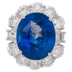Platinum GIA Certified Sapphire and Diamond Ring