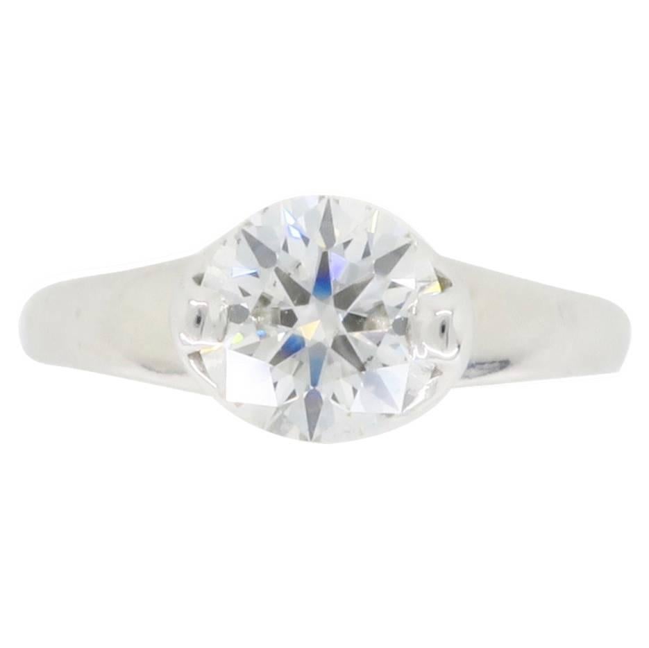 Platinum GIA Certified Solitaire Diamond Engagement Ring 