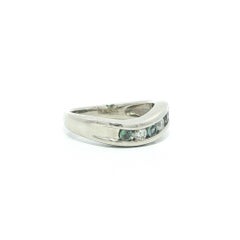 Platin GIA Channel Set Farbwechsel Alexandrit & Diamant Wavy Band Ring