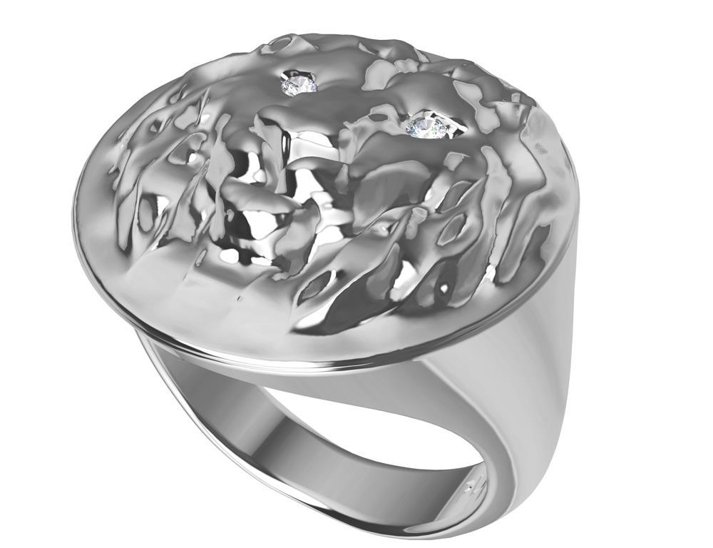 Platinum Diamond Eyes Lion Head Signet Ring 7