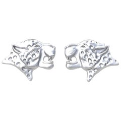 Platinum GIA Diamond Leopard Cufflinks