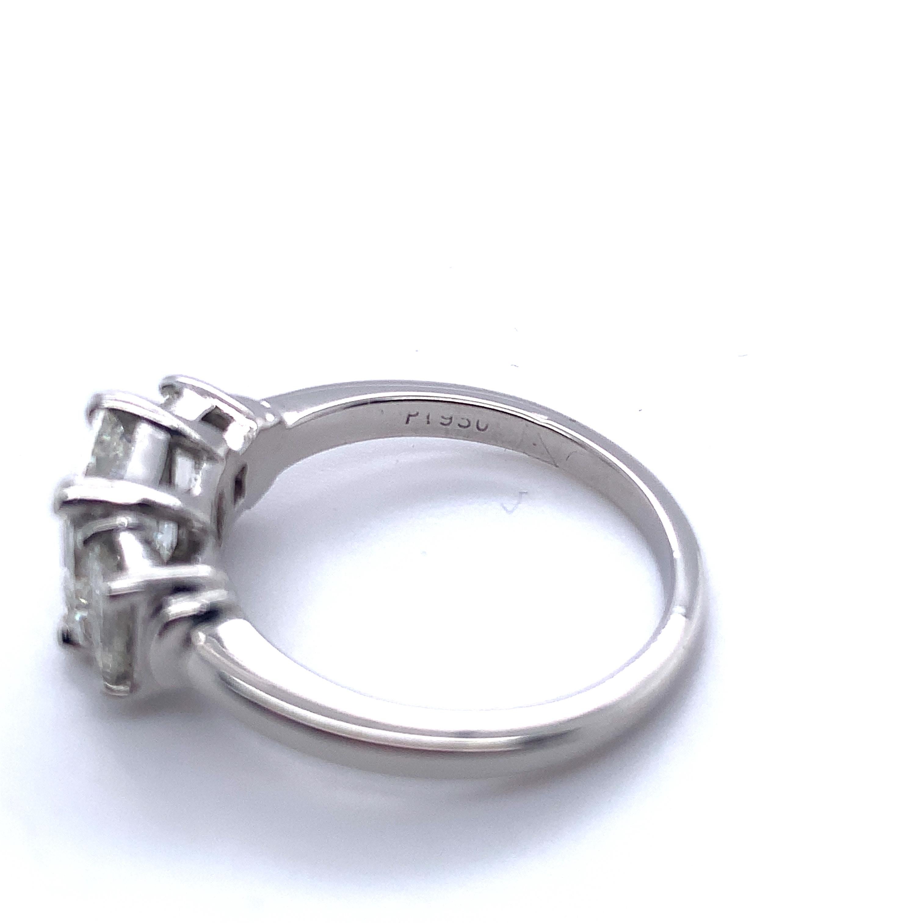 Platinum GIA Emerald Cut 2 Carat TW 3-Stone Genuine Natural Diamond Ring #J4938 1