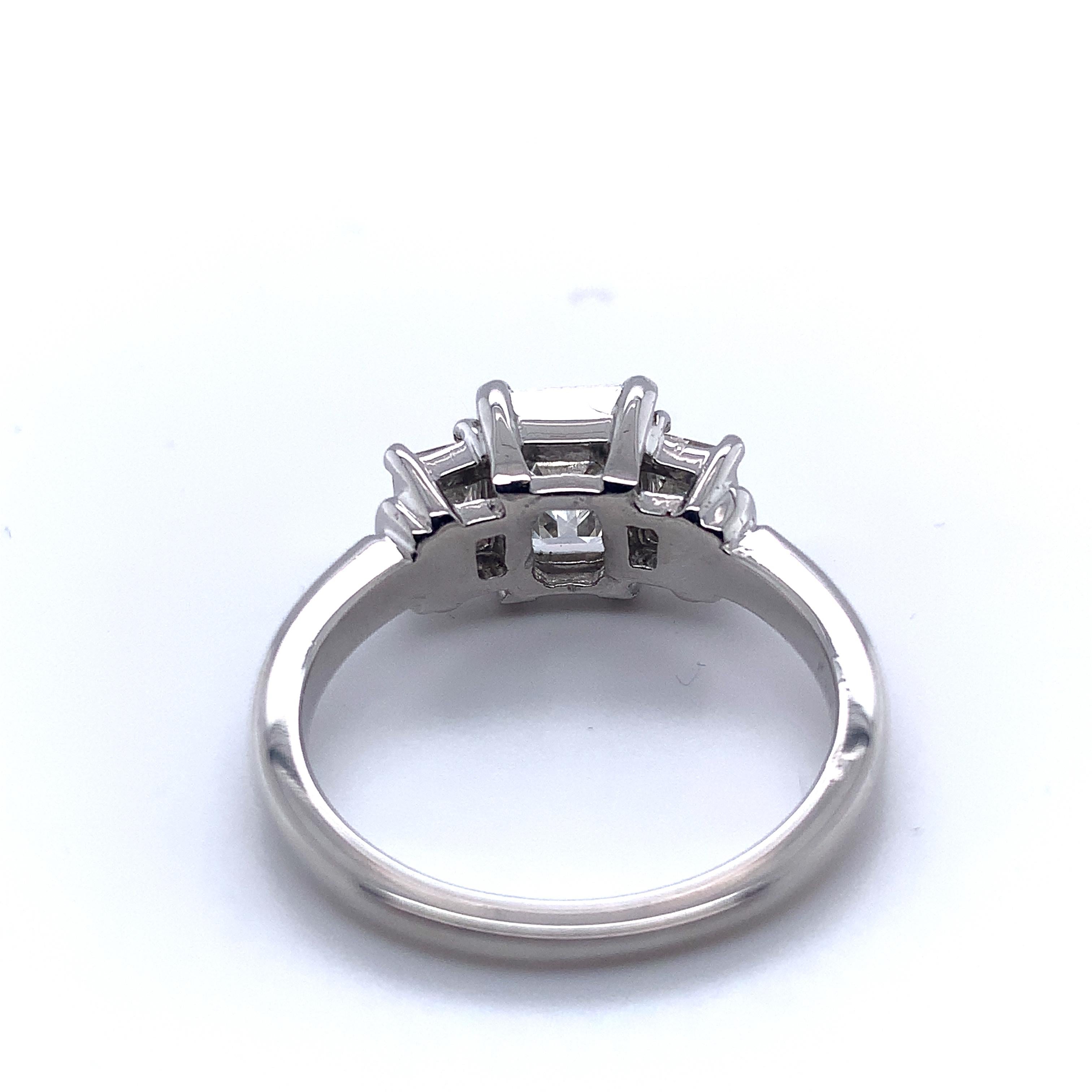 Platinum GIA Emerald Cut 2 Carat TW 3-Stone Genuine Natural Diamond Ring #J4938 2