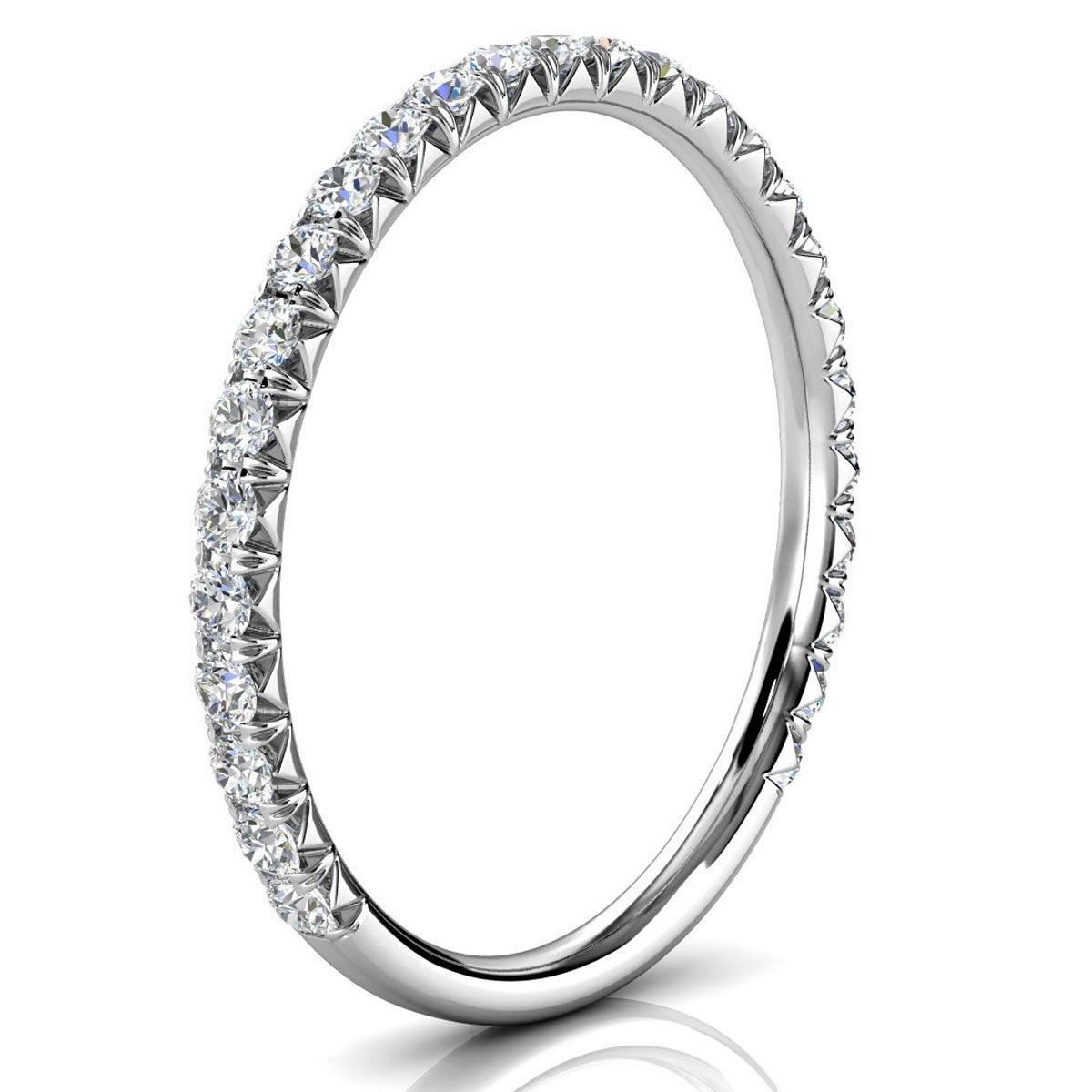 Im Angebot: Platin Platin GIA Französisch Pave Diamant Ring '1/3 Ct. „Cow's () 2