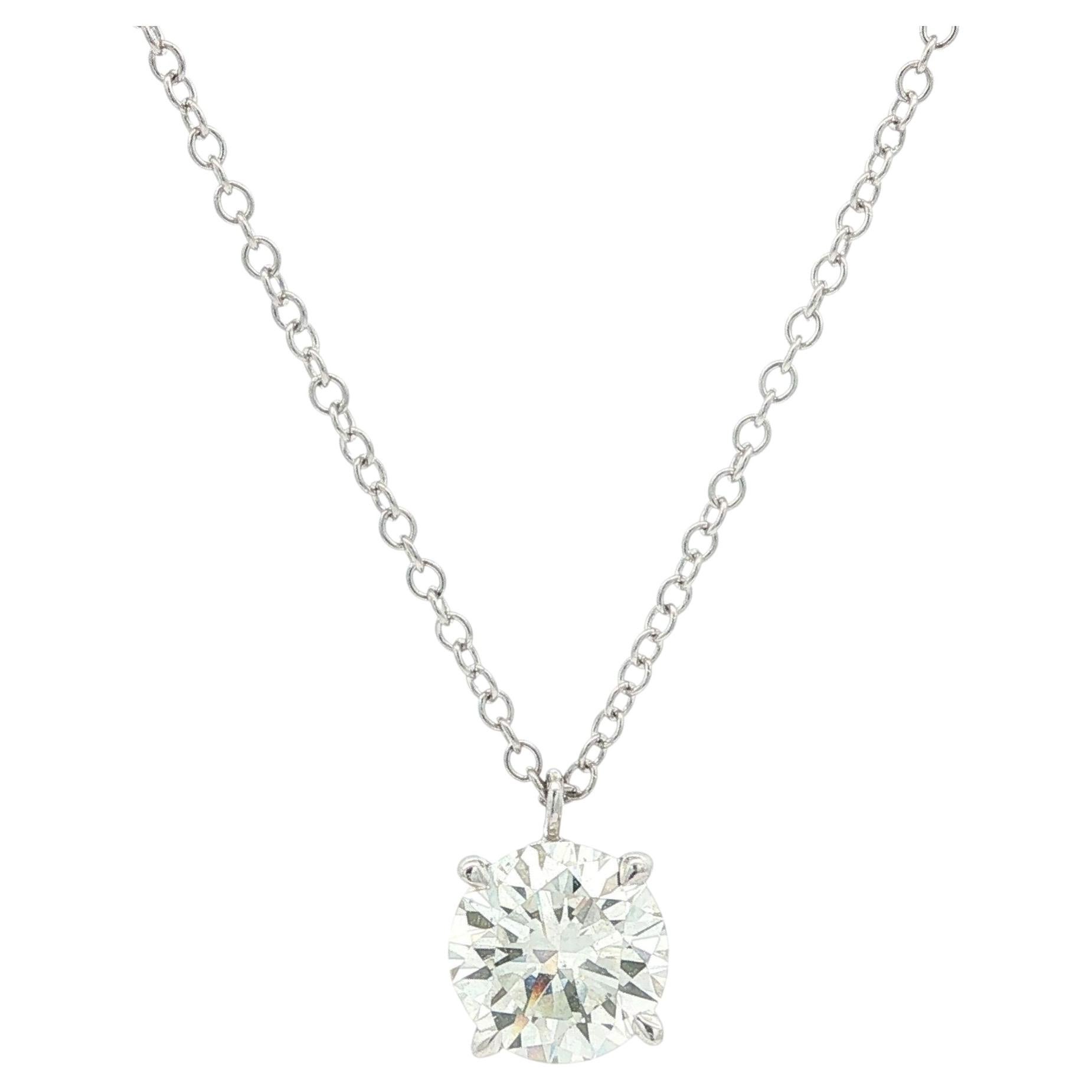 Platinum GIA Premium Size 1.91ct Round Brilliant Diamond Solitaire Slide Pendant For Sale