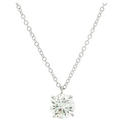 Platinum GIA Premium Size 1.91ct Round Brilliant Diamond Solitaire Slide Pendant