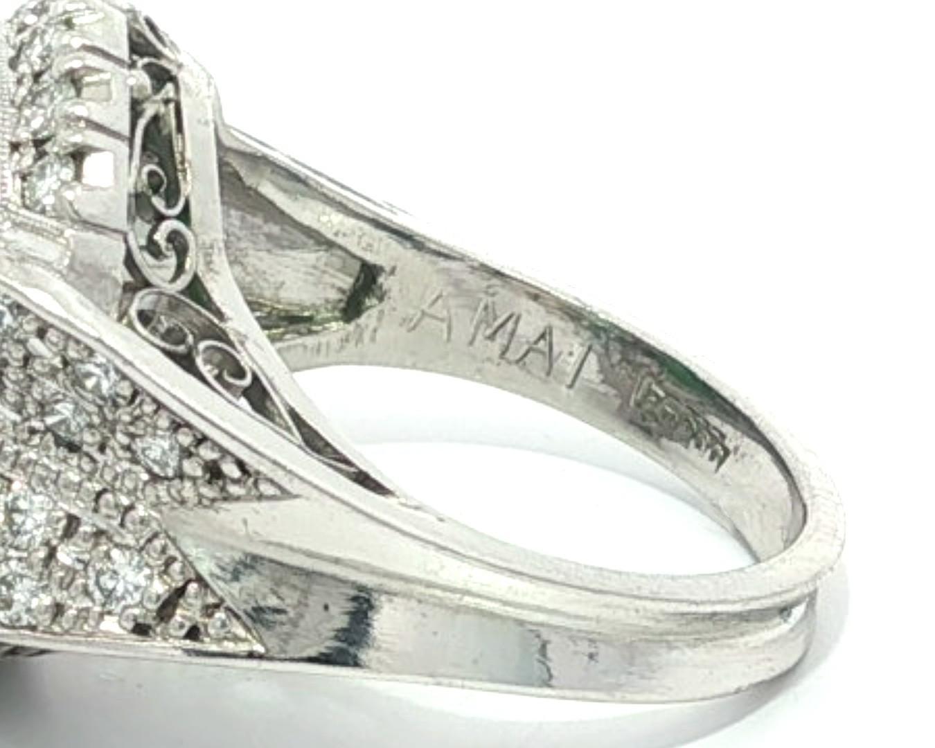 Anello di platino GIA con sfera rotonda di giada Burma A e diamante di alto profilo in vendita 12