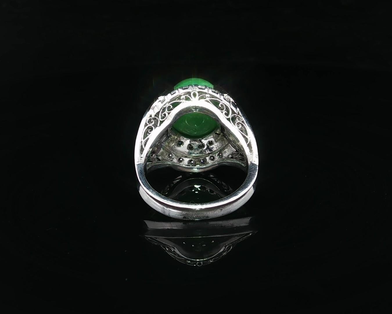 --Pietre: --
(1) Giada naturale autentica - 100% giada naturale A - doppio taglio cabochon rotondo - sfera di perline - incastonatura - bel colore verde - Birmania - 9,85 - 9,93 x 10,01 mm (esatto)
** Vedere i dettagli della certificazione qui sotto