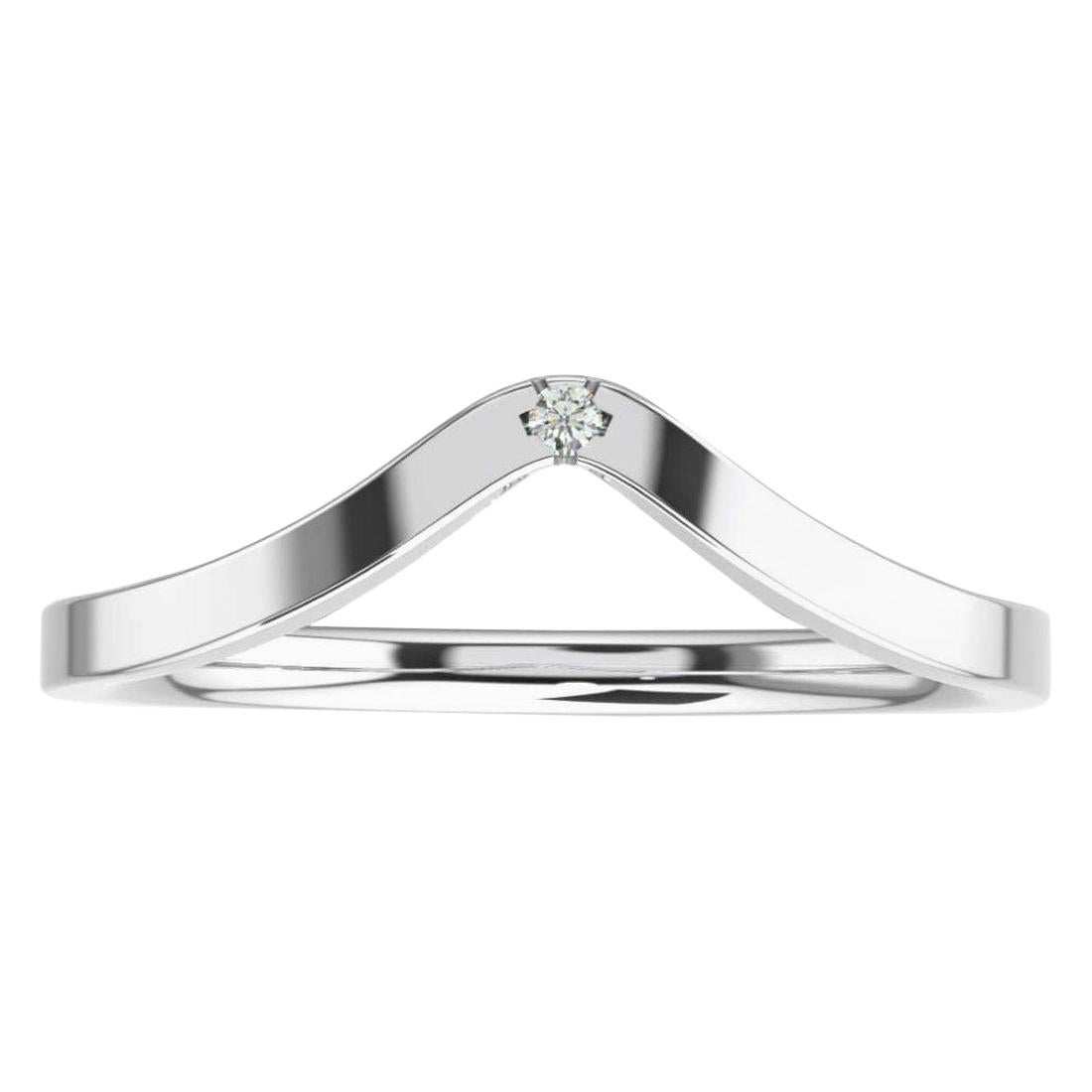 Platinum Gloria Petite Curve Diamond Ring