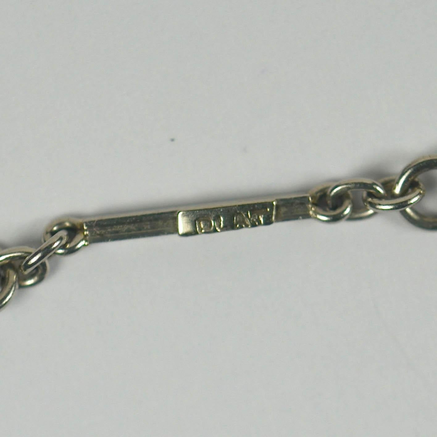 Women's or Men's Platinum Gold Diamond Key Charm Bracelet