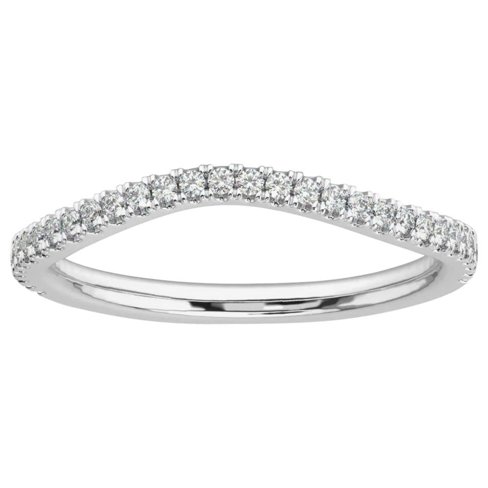 Platinum Gold Frances Petite Curve Diamond Ring '1/5 Ct. tw' For Sale