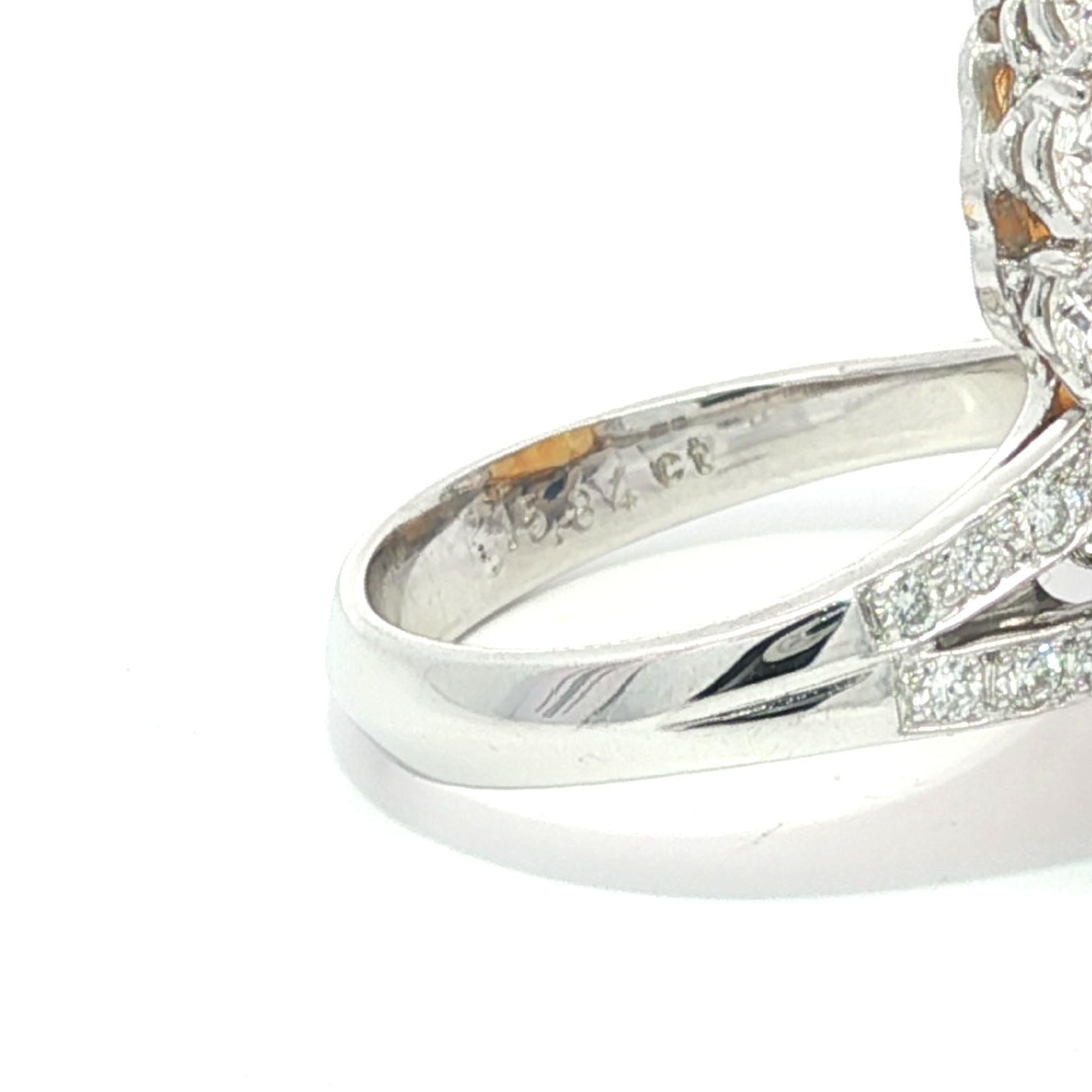 Platinum & Gold GIA 17.59ct Large Yellow Sapphire Blue Sapphire & Diamond Ring For Sale 7