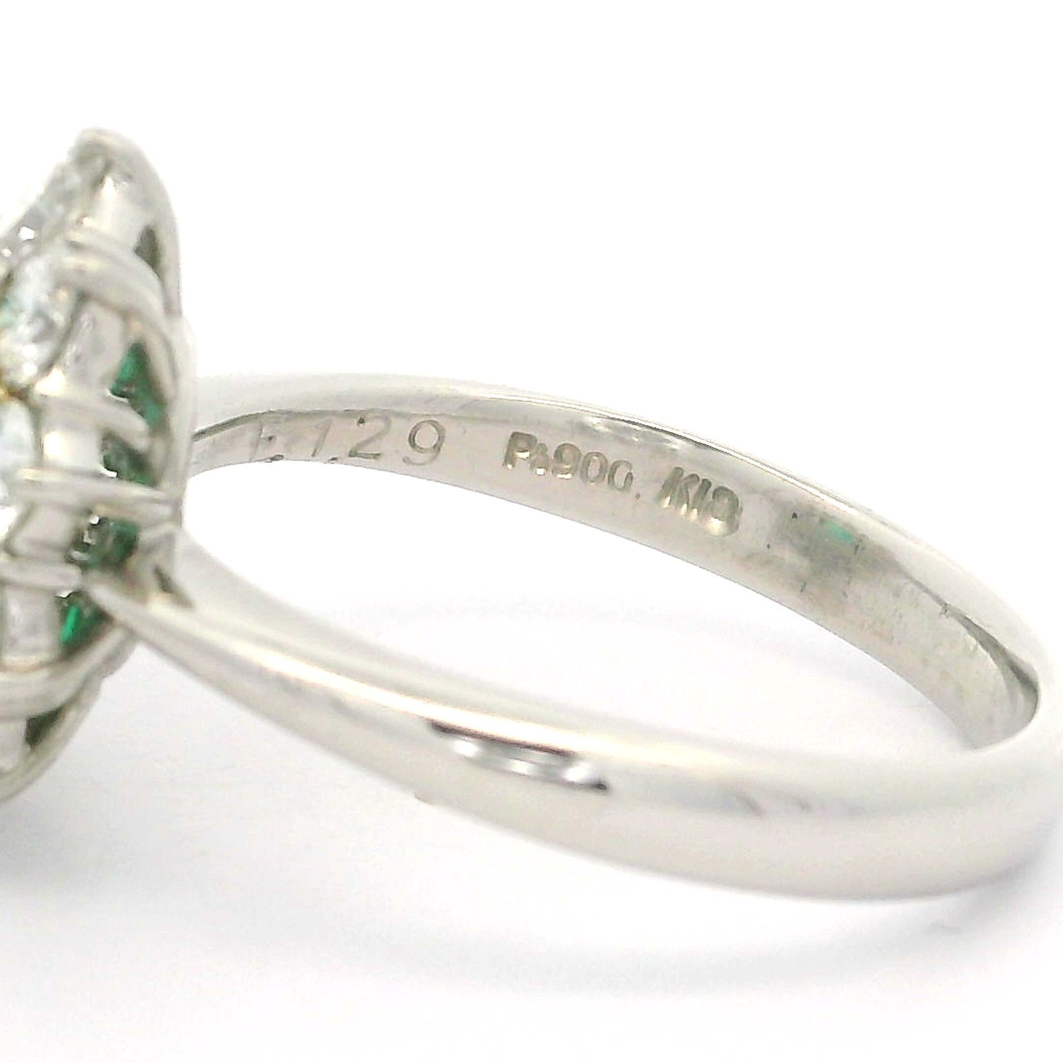 Platin & Gold GIA 2,17ctw kolumbianischen Smaragd w / Diamant Halo Floral Ring im Angebot 9