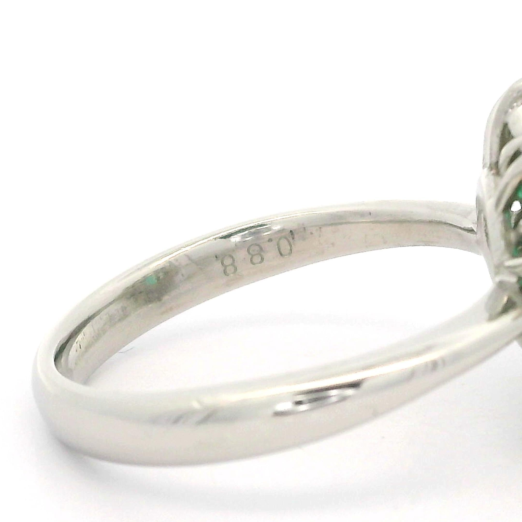 Platin & Gold GIA 2,17ctw kolumbianischen Smaragd w / Diamant Halo Floral Ring im Angebot 12