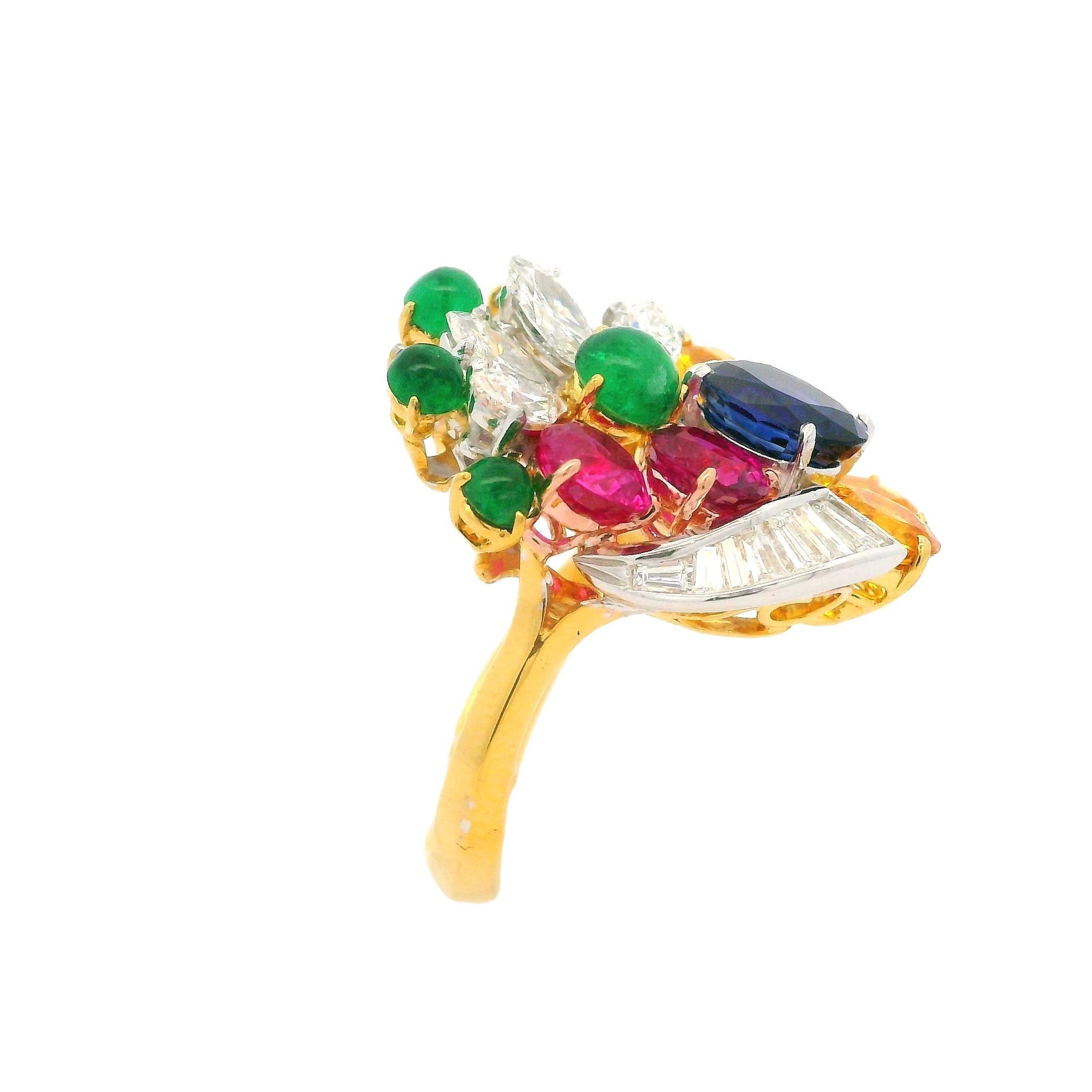 --Stone(s):--
(6) Natural Genuine Sapphires - Oval Cut - Prong Set - Vivid Orangy Yellow & Vivid Pink Color -3.0ct (exact)
** See Certification Details Below for Complete Info **
(1) Natural Genuine Sapphire - Oval Cut - Prong Set - Royal Blue Color