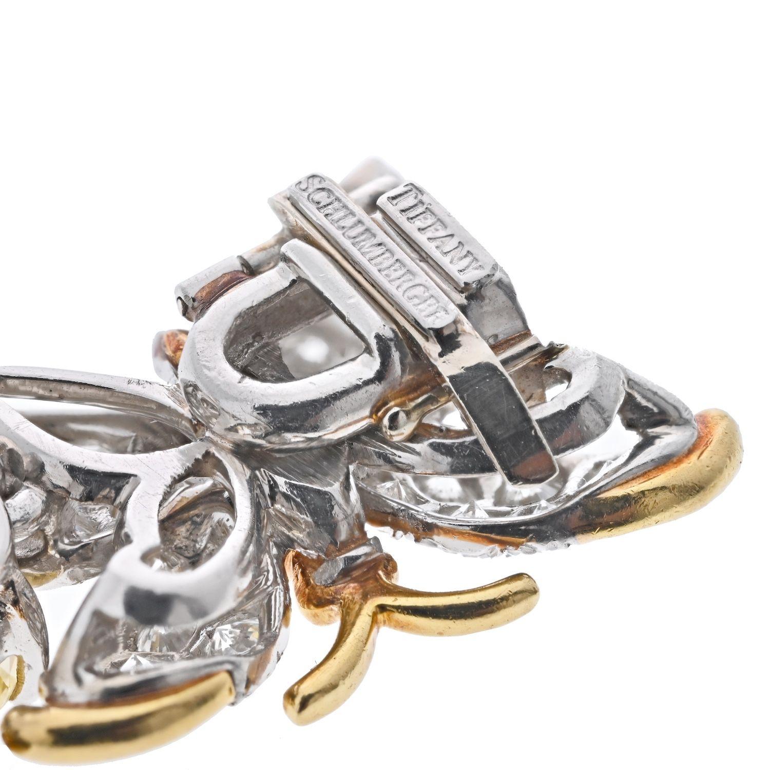 Jean Schlumberger Armband aus Platin und Gold mit Diamant- und Edelsteinmotiv und Schmetterlingsmotiv (Ovalschliff) im Angebot