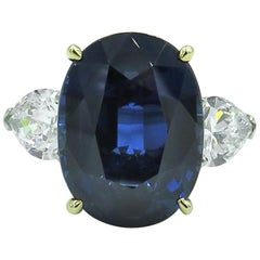 Platinum, Gold, Sapphire and Diamond Ring