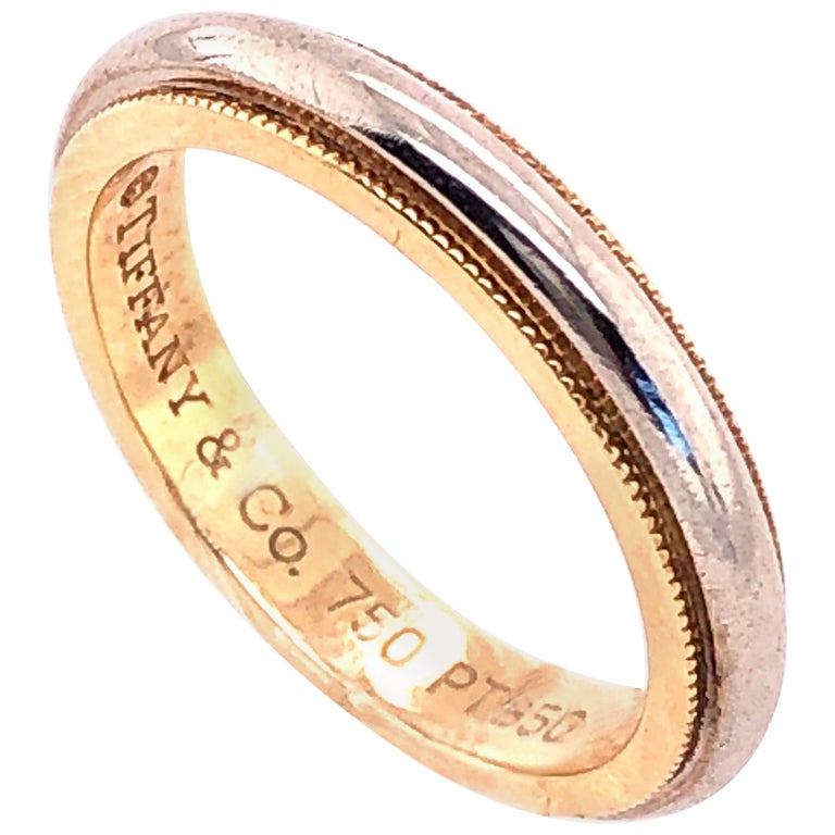 Platinum Gold Tiffany and Co. Band or Wedding Ring For Sale at 1stDibs |  tiffany & co 750 ring