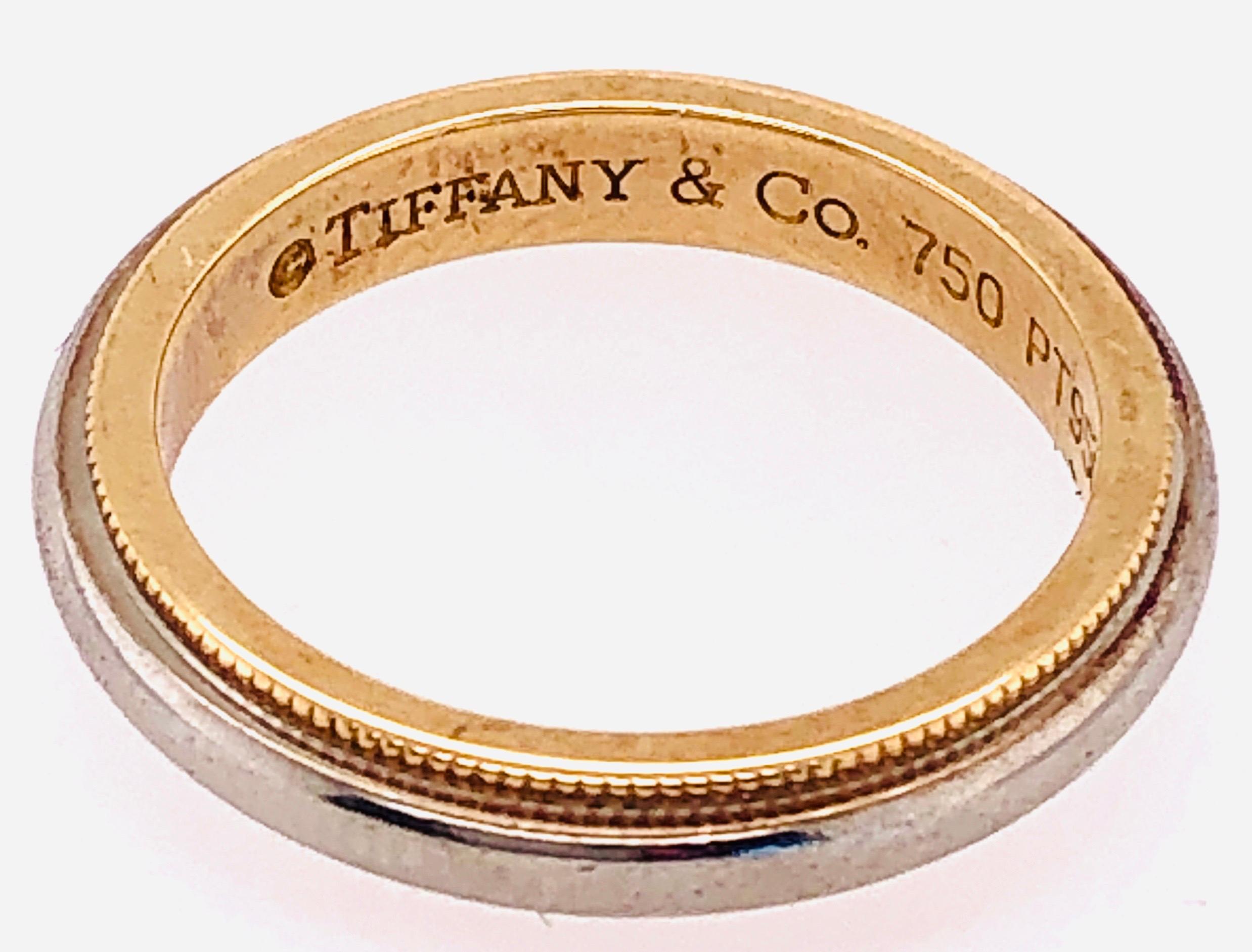 Art Deco Platinum Gold Tiffany & Co. Band or Wedding Ring For Sale