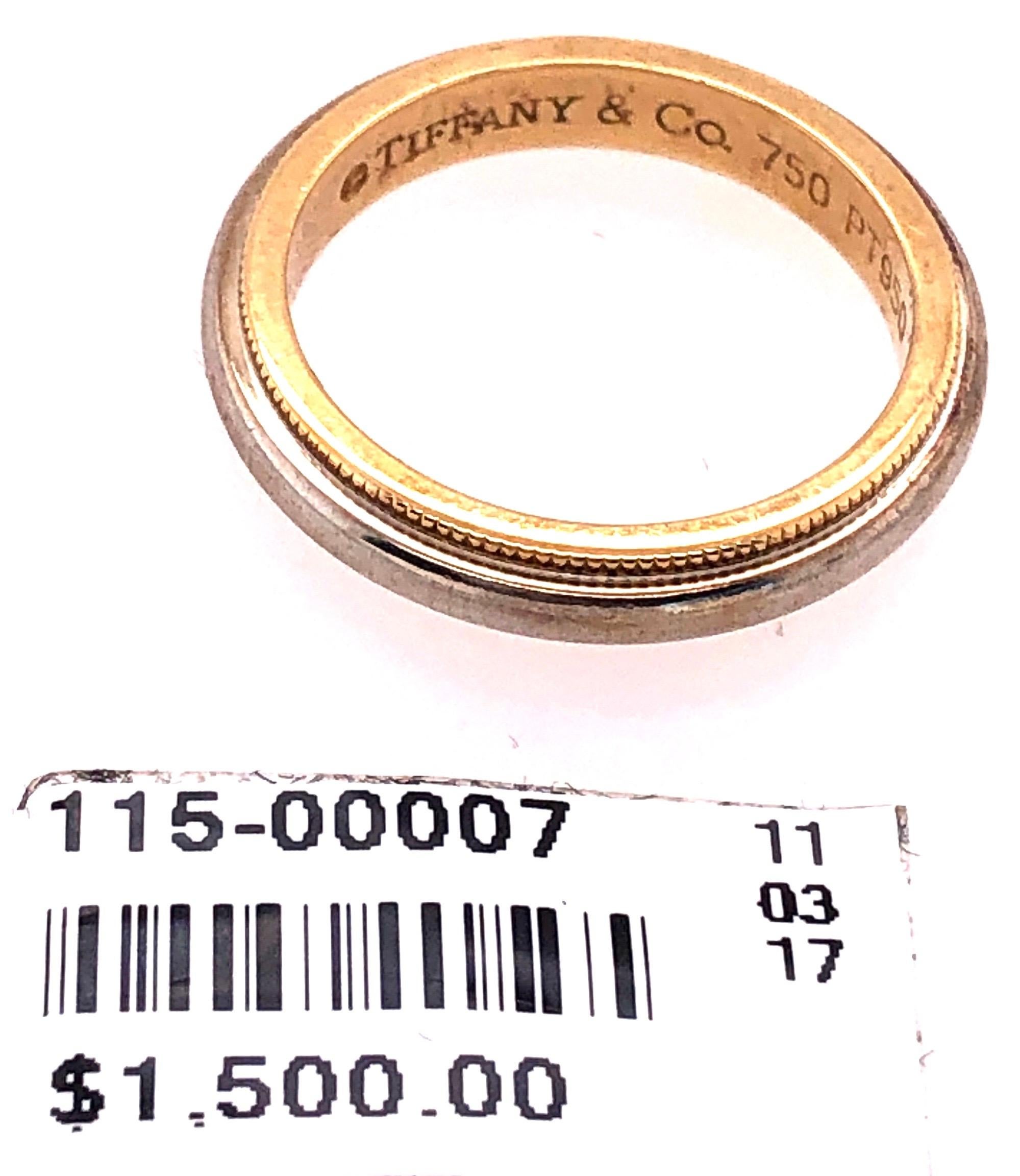 Women's or Men's Platinum Gold Tiffany & Co. Band or Wedding Ring For Sale