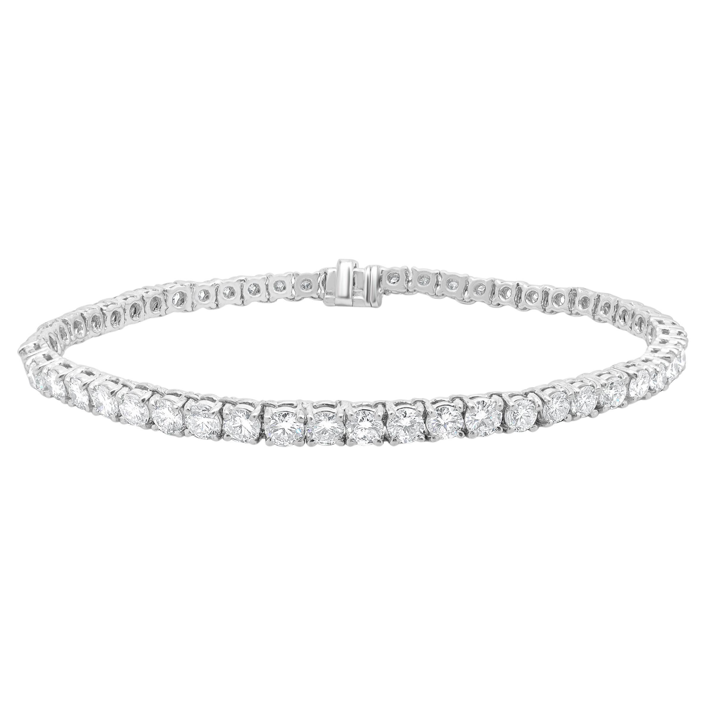 Platinum Graduated Diamond Tennis Bracelet