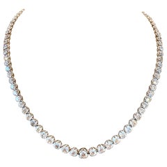 Platinum graduated Diamond Tennis necklace 20 ct