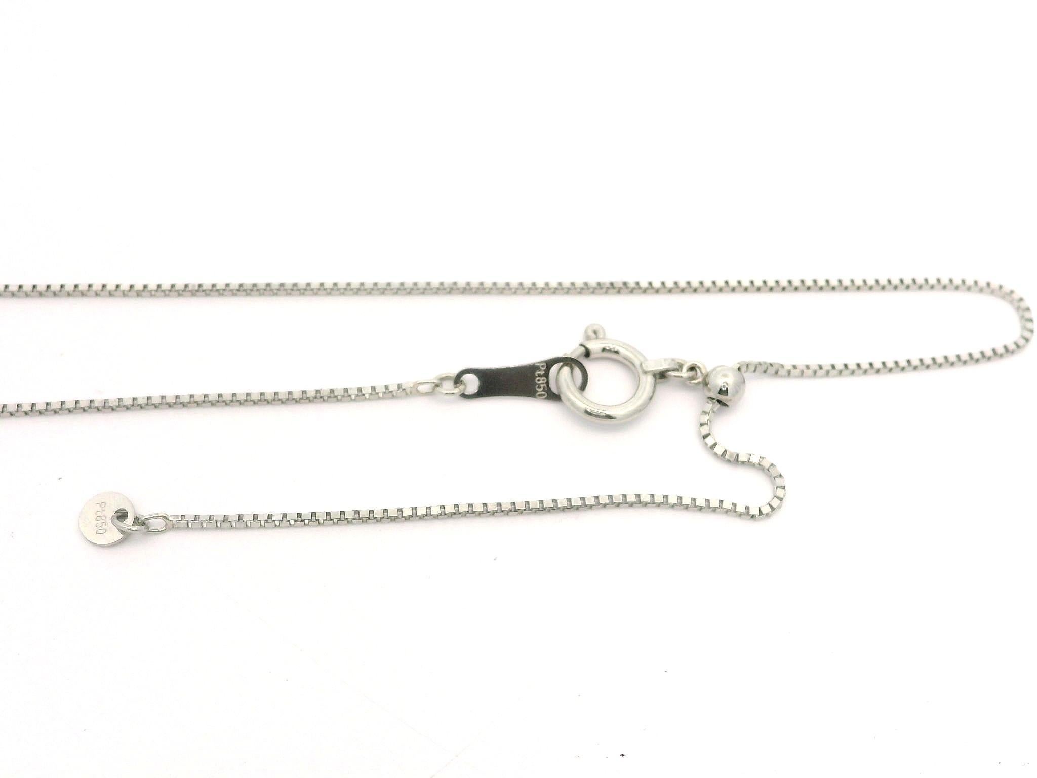 Platinum Green Tourmaline & Diamond Teardrop Pear Pendant w/ Adjustable Chain For Sale 4