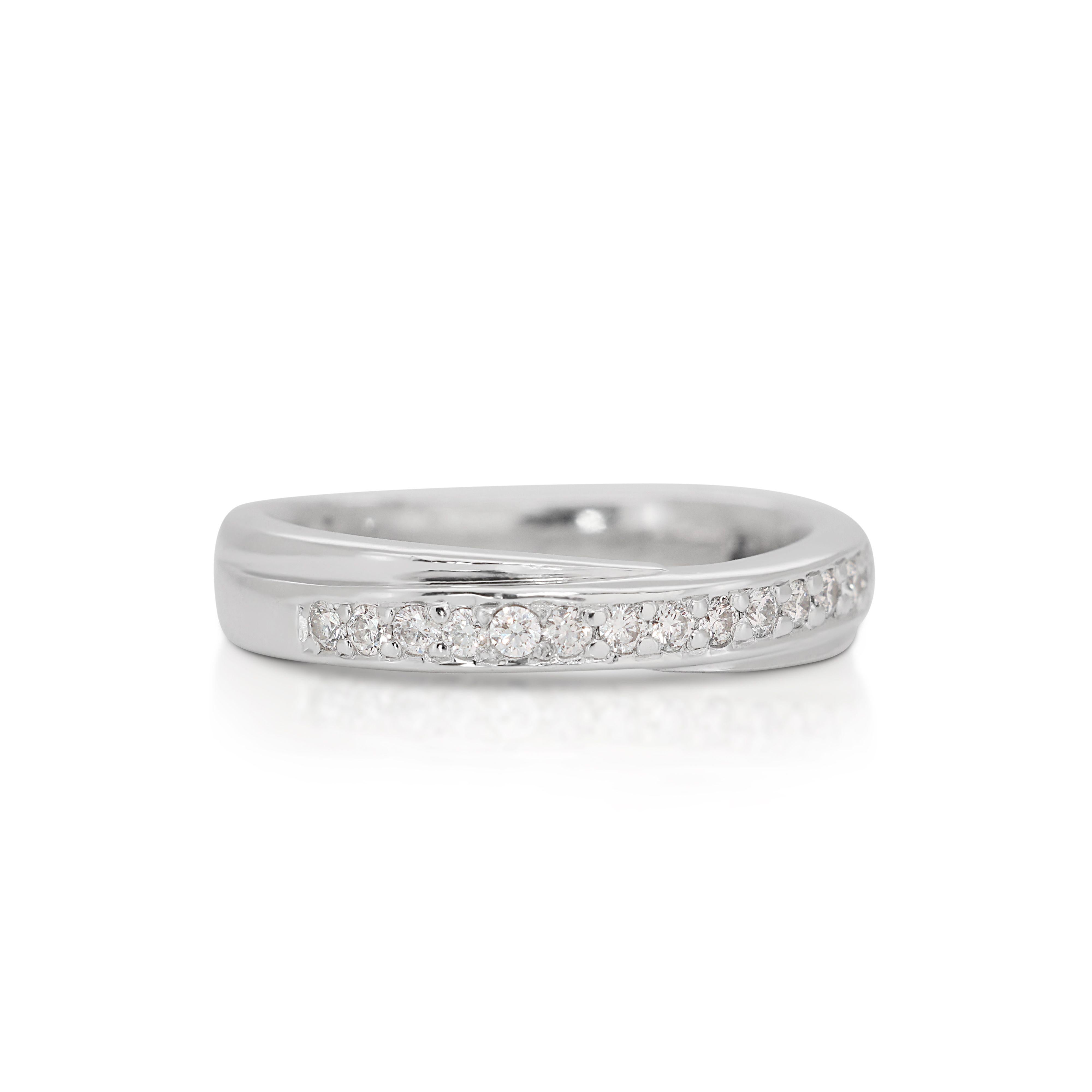 Round Cut Platinum Half Eternity Diamond Ring For Sale