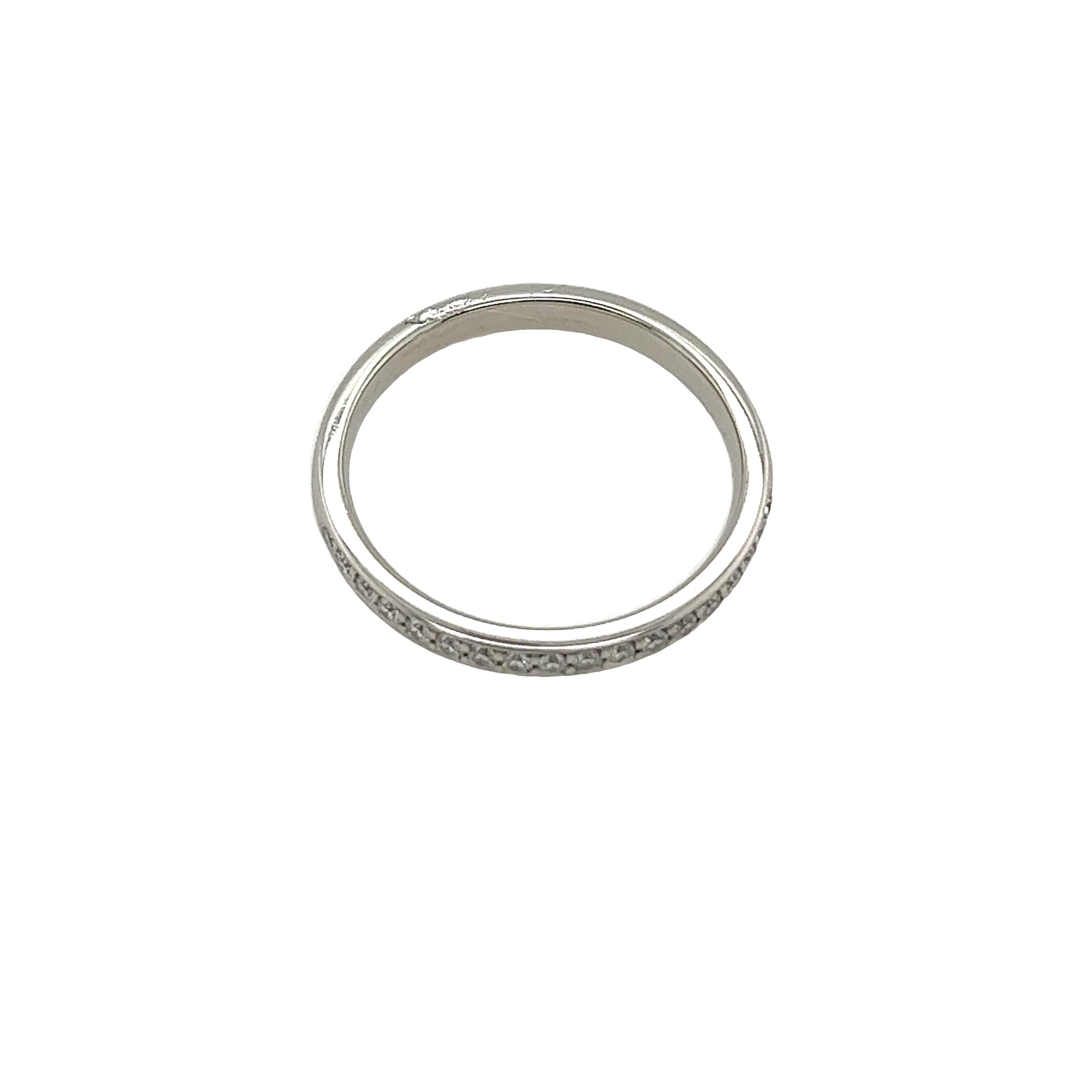 Brilliant Cut Platinum Half Eternity Diamond Ring Set With 0.25ct G/SI1 For Sale