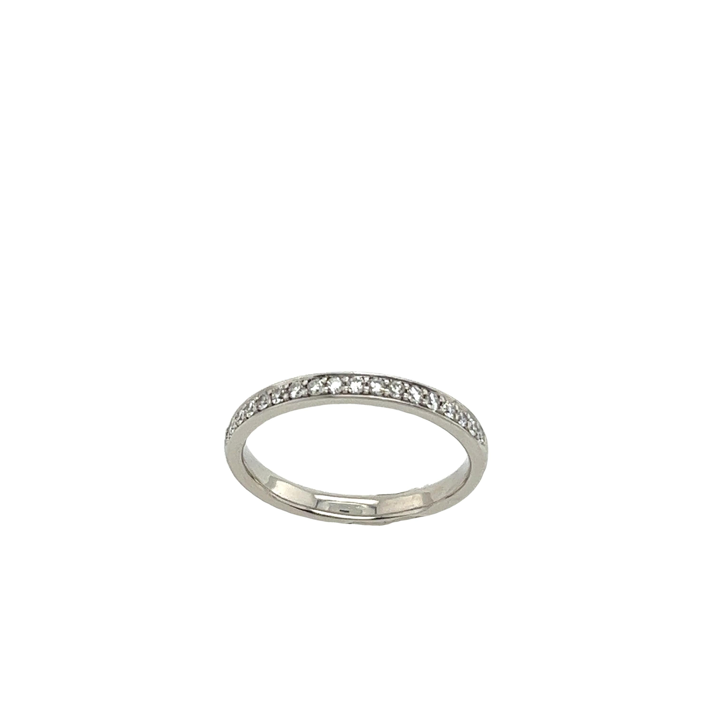 Women's Platinum Half Eternity Diamond Ring Set With 0.25ct G/SI1 For Sale