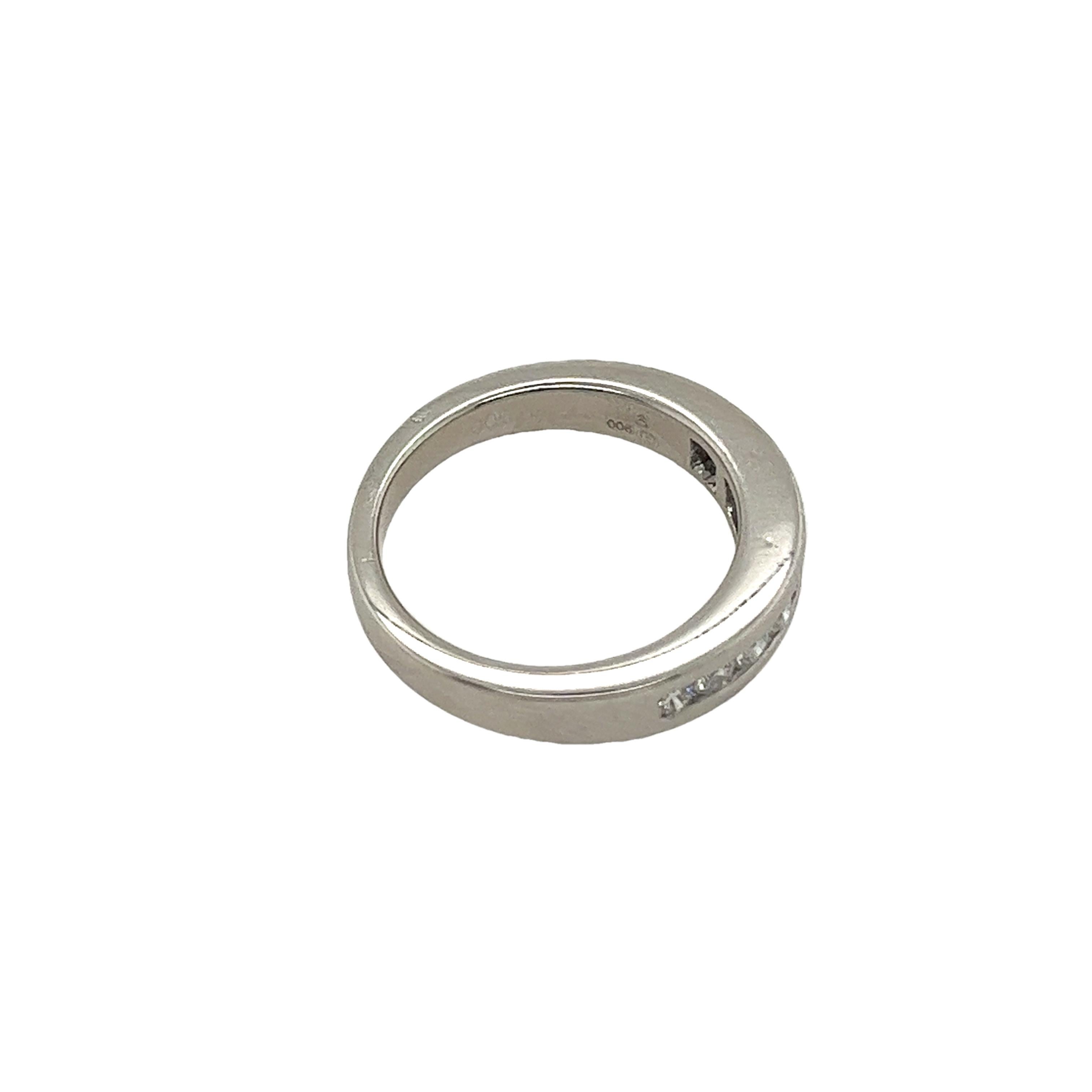 Women's Platinum Half Eternity Diamond Ring, Set With 0.27ct