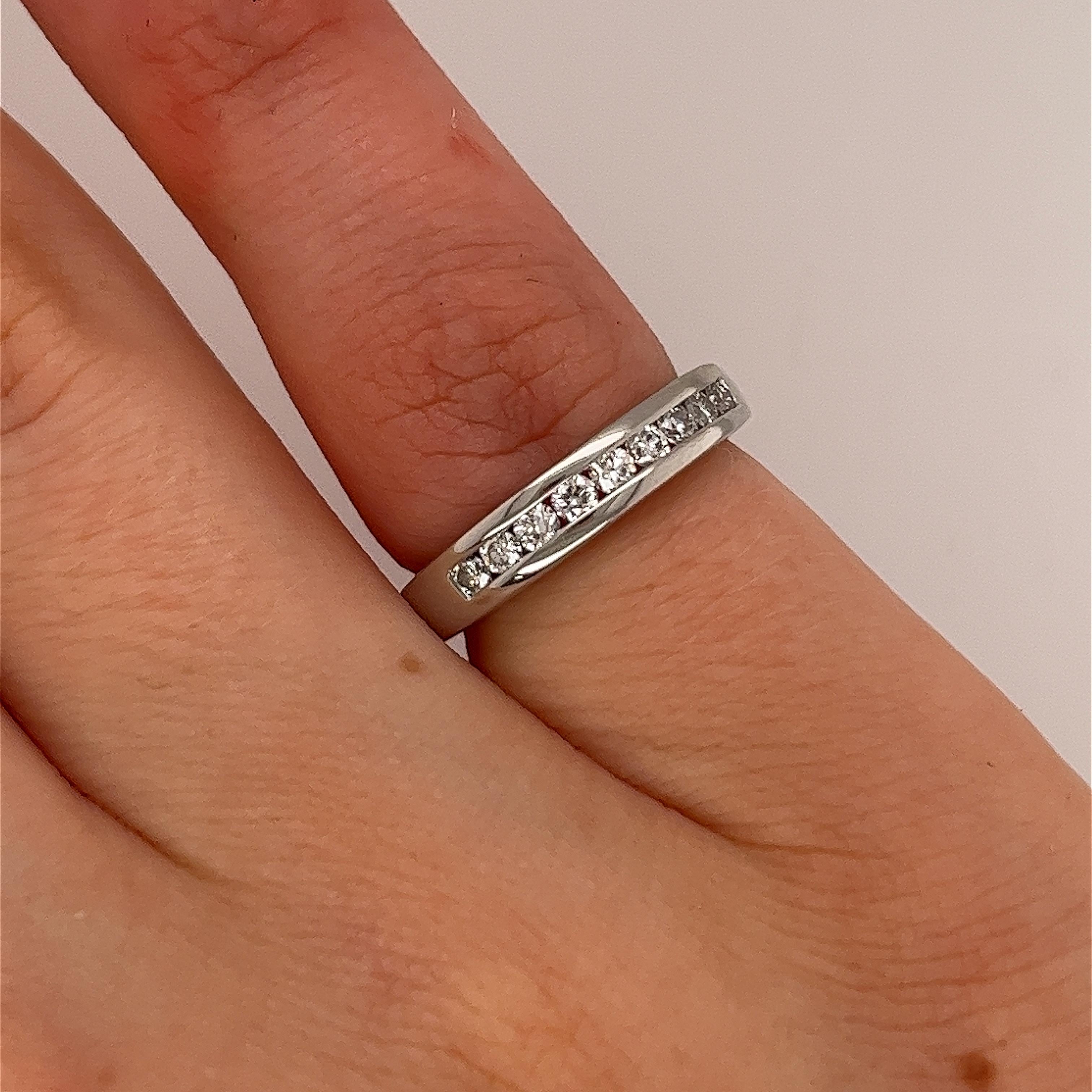 Platinum Half Eternity Diamond Ring, Set With 0.27ct 1
