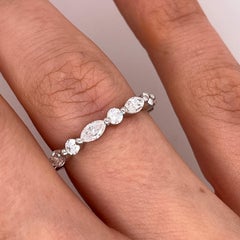 Platinum Half Eternity Diamond Ring, Set With 0.85ct Natural Diamonds