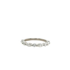 Platinum Half Eternity Diamond Ring, Set With 0.85ct Natural Diamonds