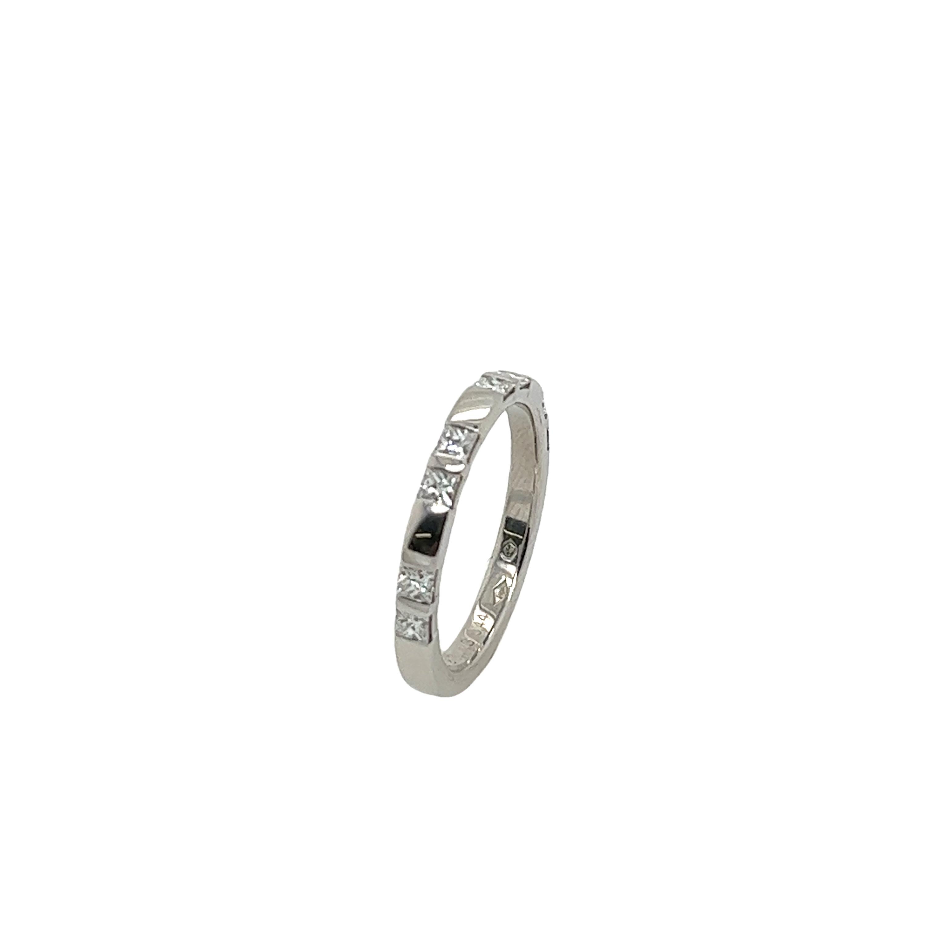 Women's Platinum Half Eternity Ring/Wedding Ring Set With 0.44ct Diamonds