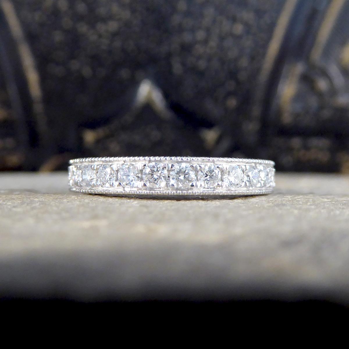Platinum Half Eternity Ring with 0.50ct Brilliant Cut Diamond For Sale 3