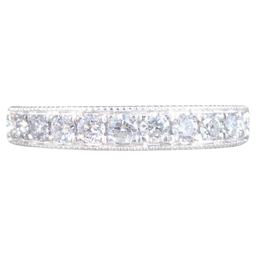 Platinum Half Eternity Ring with 0.50ct Brilliant Cut Diamond For Sale