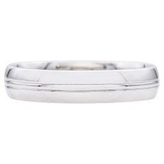 Anneau de mariage pour homme en platine à bords demi-ronds