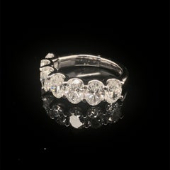 Bague en platine demi-orientée avec diamants 3,40 carats 