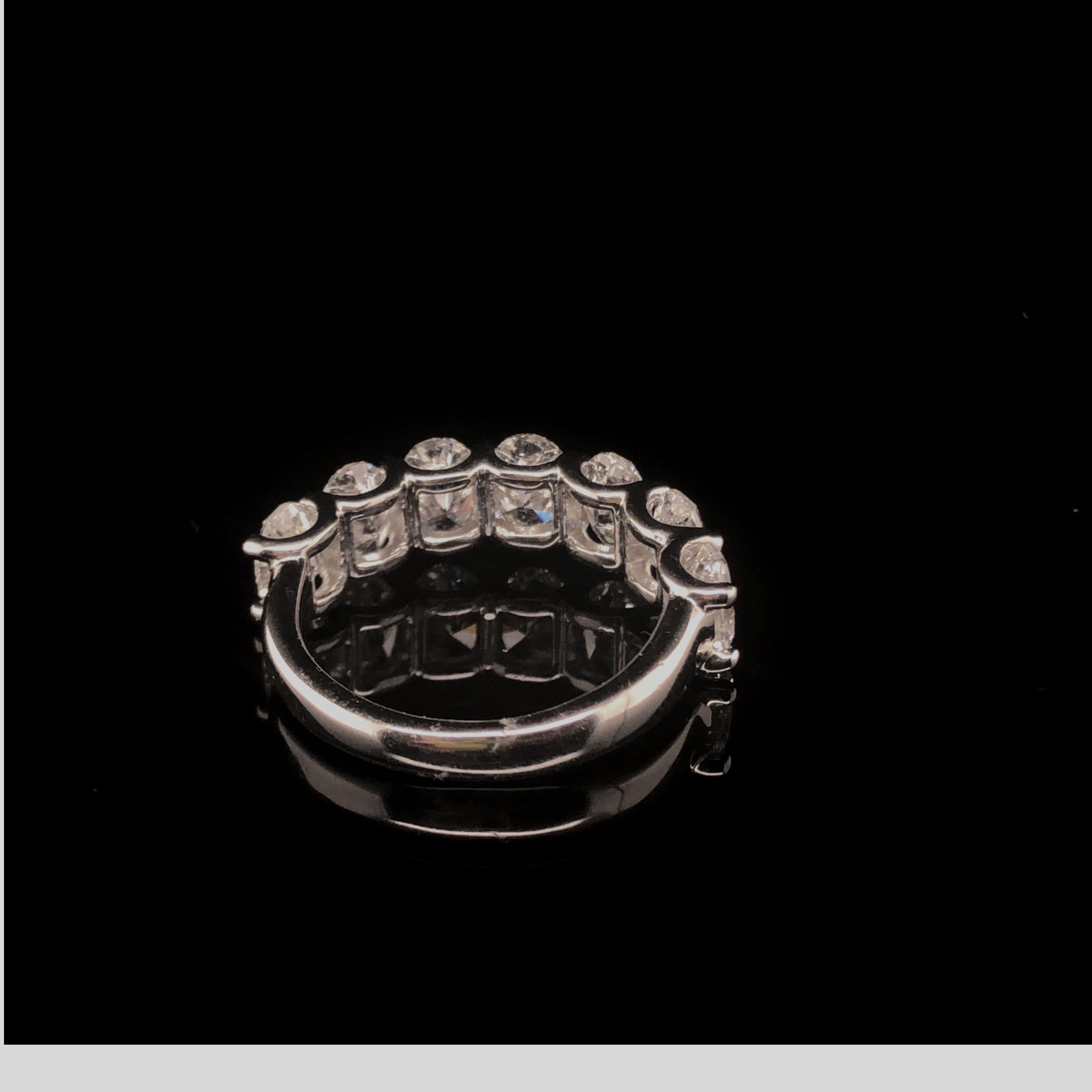 Oval Cut Platinum Half Way Oval 3.40 CTS Diamond Ring Band For Sale