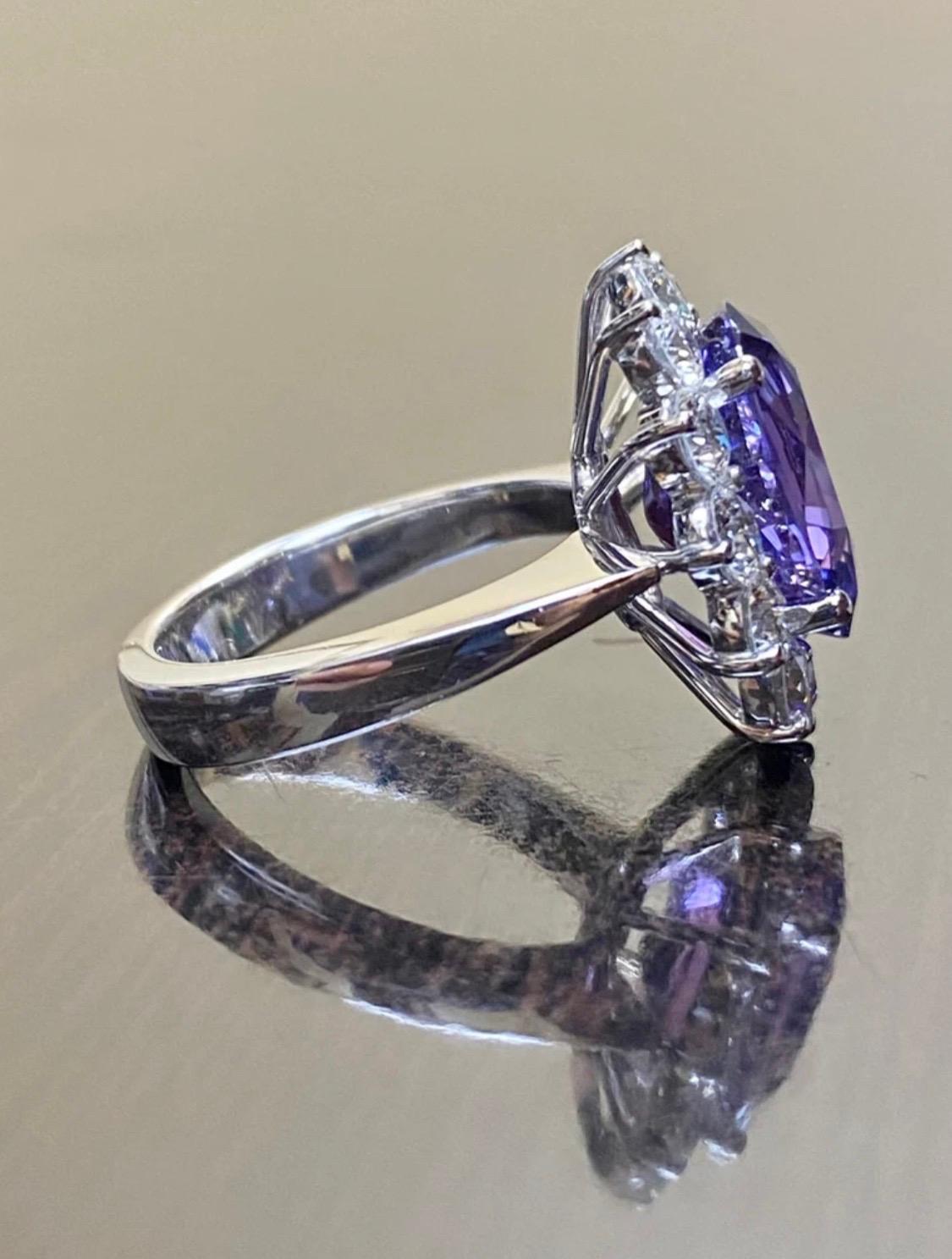 purple sapphire halo ring
