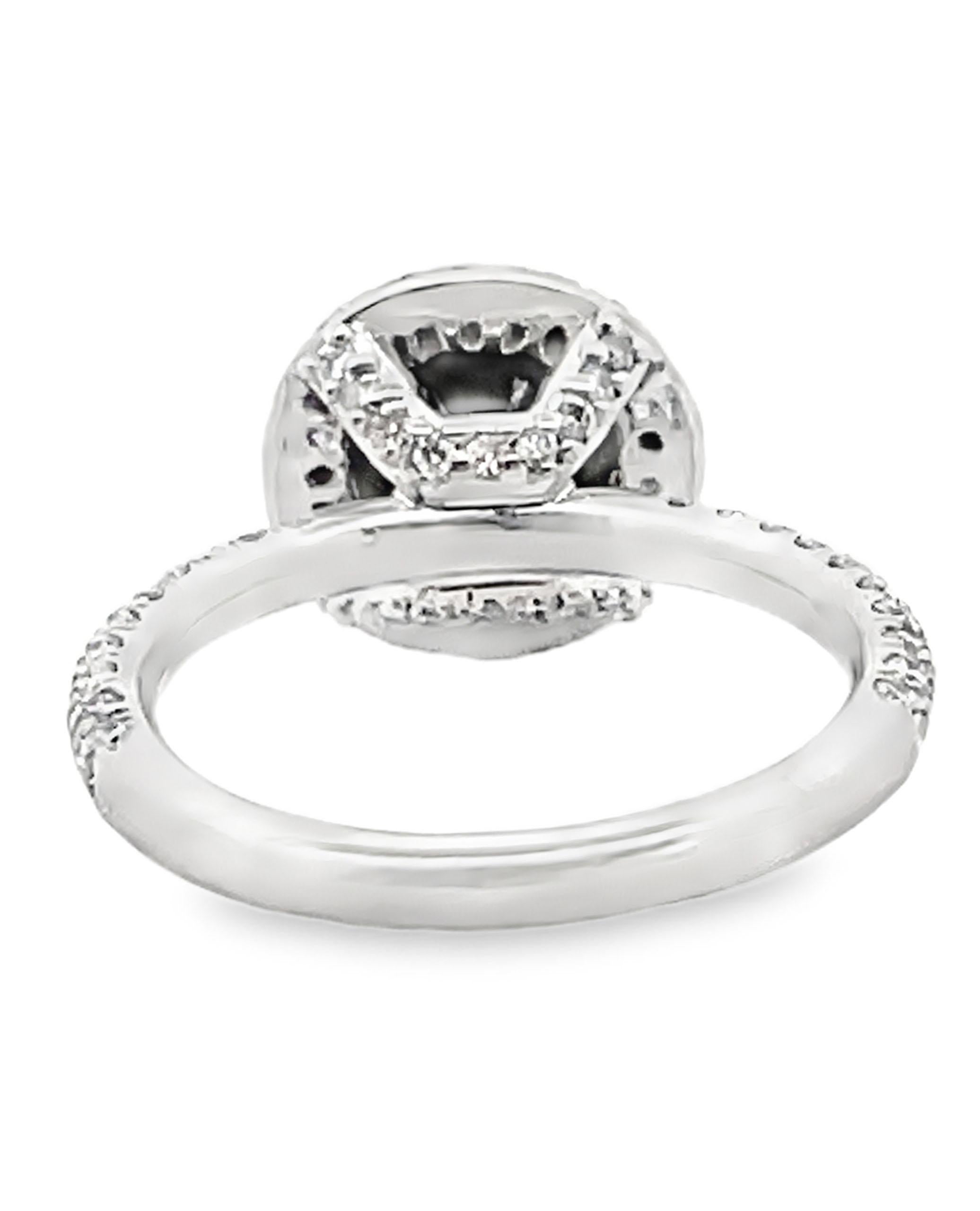 Platin Halo-Ring aus Platin mit rundem, geformtem, bearbeitetem schwarzem Diamant 2,80 Karat (Zeitgenössisch)